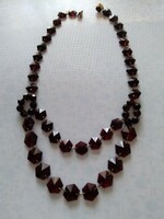 Hollóházi antique deep burgundy Czech cut necklace