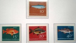 N412-5 / Németország 1965 Ifjúságért : Halak bélyegsor postatiszta