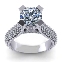 3.21Ct vvs1 h Valodi ice white moissanite diamond 925 sterling silver ring