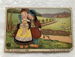 Antique, old graphic postcard - post clean -10.