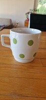 Rare Zsolnay green polka dot mug