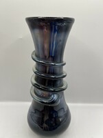 Üveg váza, irizáló, cseh, 22 x 10 cm-es nagyságú. 5114