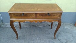 2-drawer baroque-style marquetry console table