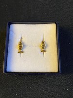 New! Yellow gold 585 marked 14 carat baby earrings. With baby lock. With 