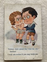 Antique, old humorous / funny graphic postcard -10.