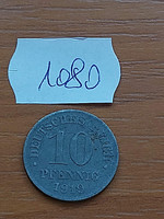 German Empire deutsches reich 10 pfennig 1919 zinc 1080