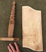 Sweet Transylvania two pieces of carved wood for sale