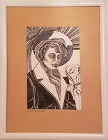 For whom the bell tolls - unique pen drawing by Miklós Tóth for sale