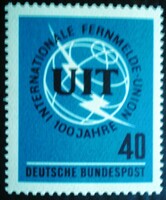 N476 / Németország 1965 Az UIT fennállásának 100. évfordulója bélyeg postatiszta