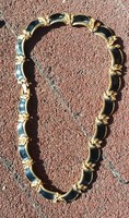 Gold - black metal necklace, necklace