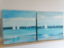 Balaton sailboats acrylic