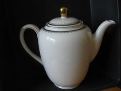 Antique art deco gold row pattern Seltmann Weiden Bavarian tea, coffee pot, jug