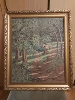 Painting by Károly Bokor, oil on canvas, 45x55 cm + beautiful frame