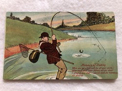 Antique, old humorous graphic postcard - post clean -10.