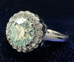 2.51Ct vvs1 h Valodi ice white moissanite diamond 925 sterling silver ring