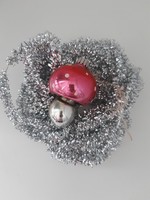 Mushroom - old glass Christmas tree ornament - large