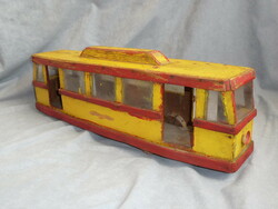 Old wooden toy tram 50s children's toy tram wooden tram old children's toy custom made