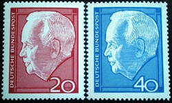 N429-30 / Németország 1964 Heinrich Lübke Szövetségi elnök I.bélyegsor postatiszta
