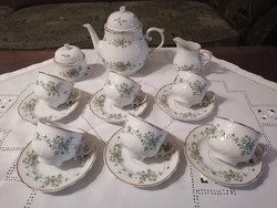 Erika patterned tea set from Hollóháza
