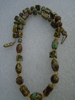Old polished Czech glass bead necklace
