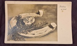 Régi újévi, szilveszteri képeslap (M4720)