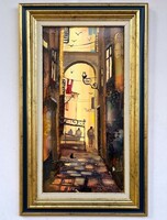Under the price, László alley in Buda 60x30cm + frame