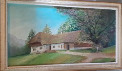 Ház a hegyi erdőszélen kis feszülettel J. MAYER 1950-1960