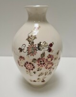 Zsolnay flower pattern vase #1991