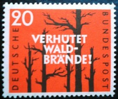 N283 / Németország 1958 Az erdőtüzek megelőzése bélyeg postatiszta
