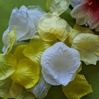 Wedding, party dek80a - 100 textile flower petals - shades of yellow