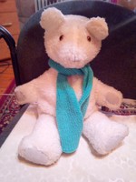 Handmade teddy bear with a turquoise blue scarf! Unused, new. 45cm long