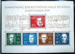Nb2 / Németország 1959 Beethoven blokk postatiszta