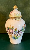 Small lidded vase with Victoria pattern from Herend