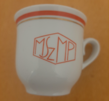 Zsolnay MSZMP felirat, logós kávés csésze