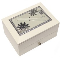 Floral white jewelry holder (17070)
