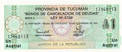 1 Austral 1991  Argentína