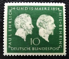 N197 / Németország 1954 Paul Ehrlich és Emil V. Behring bélyeg postatiszta