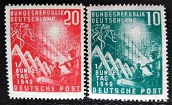 N111-2 / Németország 1949 Az első szövetségi közgyűlés bélyegsor postatiszta