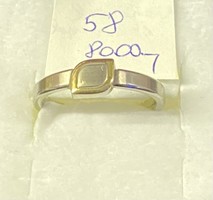 Women's stainless steel ring with 14 carat gold