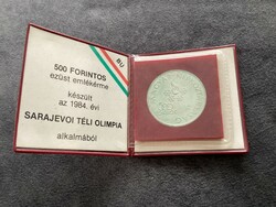 Sarajevo Winter Olympics, silver HUF 500 commemorative medal 1984.
