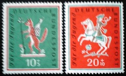 N286-7 / Németország 1958 Ifjúságért : népdalok bélyegsor postatiszta