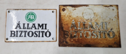 Old enamel, enamel signs, with the inscription 