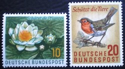 N274-5 / Németország 1957 Természetvédelem bélyegsor postatiszta
