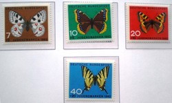 N376-9 / Németország 1962 Ifjúságért : pillangók bélyegsor postatiszta