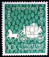 N280 / Németország 1957 Joseph Freiherr von Eichendorff bélyeg postatiszta