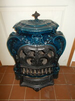 Antique French stove, cast iron fireplace stove