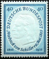 N210 / Németország 1955 Friedrich von Schiller bélyeg postatiszta