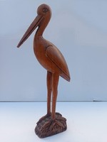 Vintage wood stork bird
