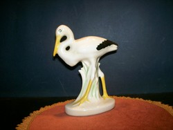 Porcelain heron figure 14 cm high