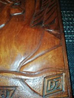 Wood carved statue image hunter marked